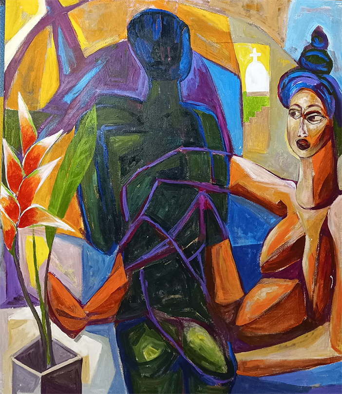 Shadow lover - Acrylics on canvas 120 cm x 108 cm Amant de l’ombre / Shadow lover